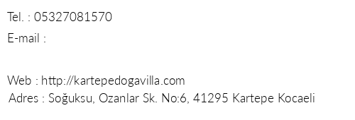 Kartepe Doa Villa telefon numaralar, faks, e-mail, posta adresi ve iletiim bilgileri